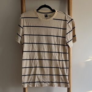 BDG Beige T-Shirt with Navy Stripes